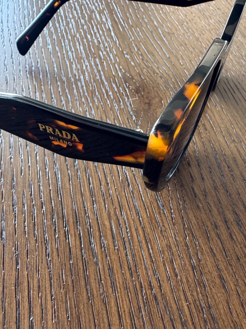 Prada Tortoiseshell Acetate Round Women Sunglasses - Dark Brown/Amber - Picture 10 of 12